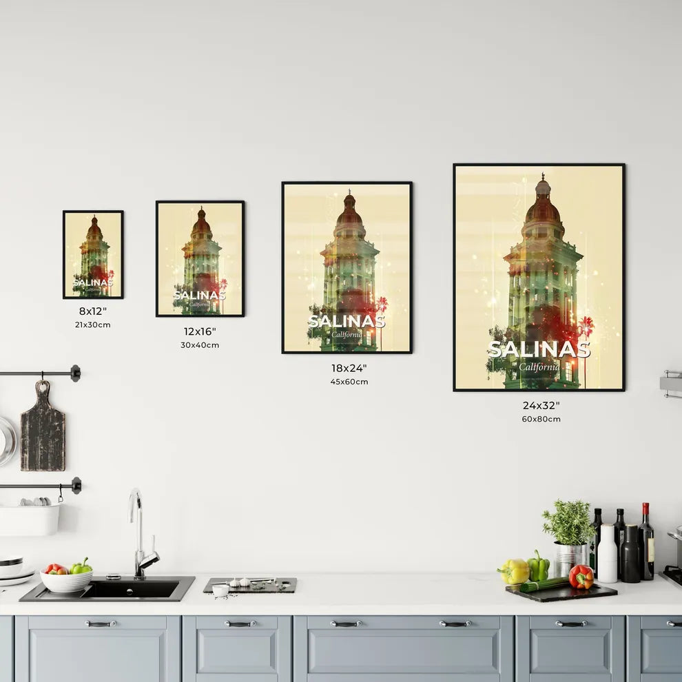 Salinas City Skyline Sunset Glow Poster Office Art