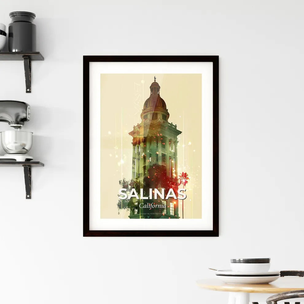 Salinas City Skyline Sunset Glow Poster Framed Print