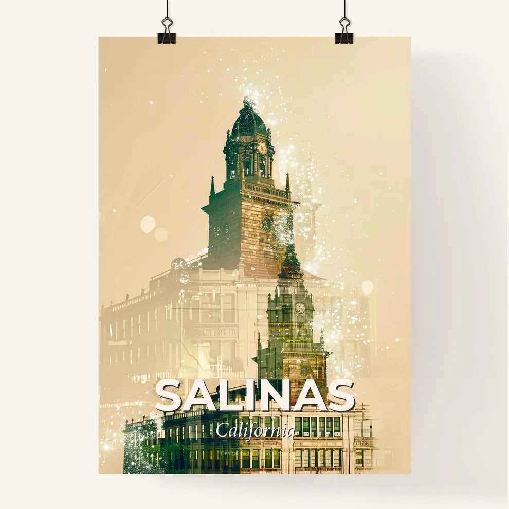 Salinas Skyline Sparkles: City Iconography Poster