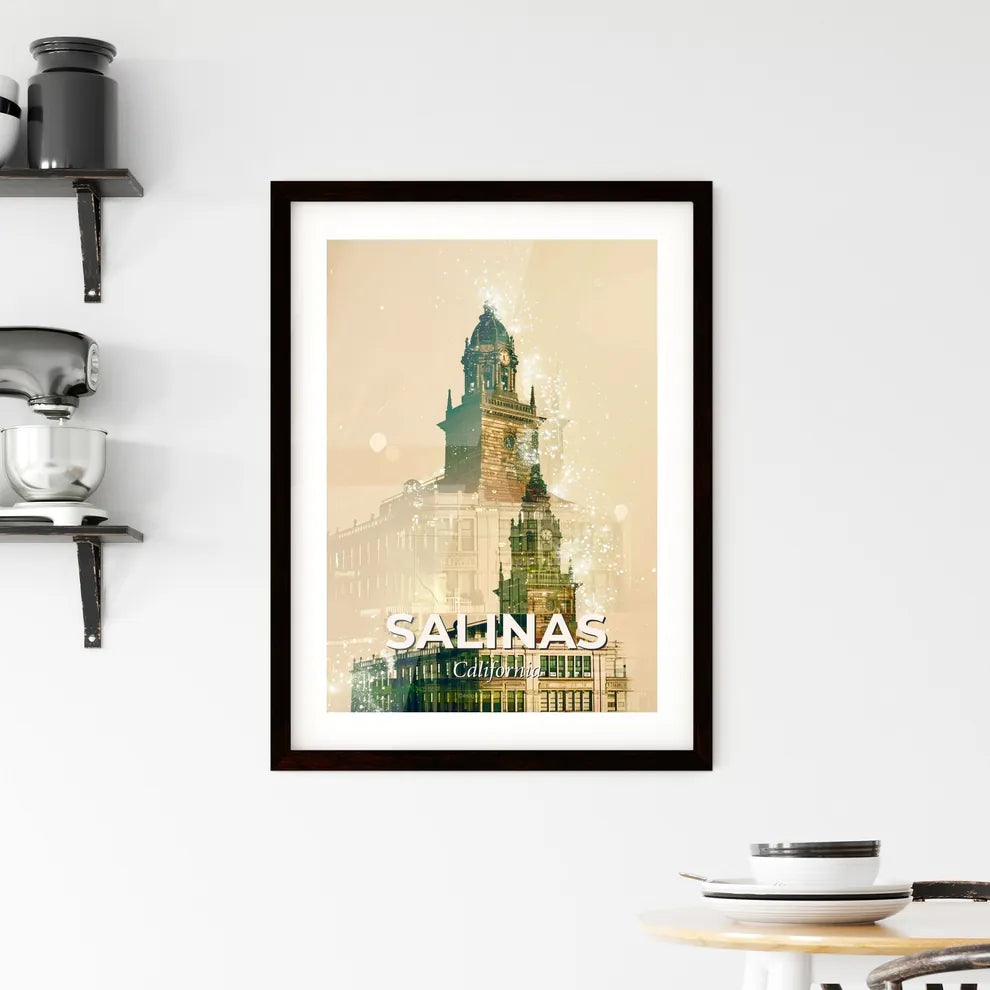 Salinas Skyline Sparkles: City Iconography Framed Print