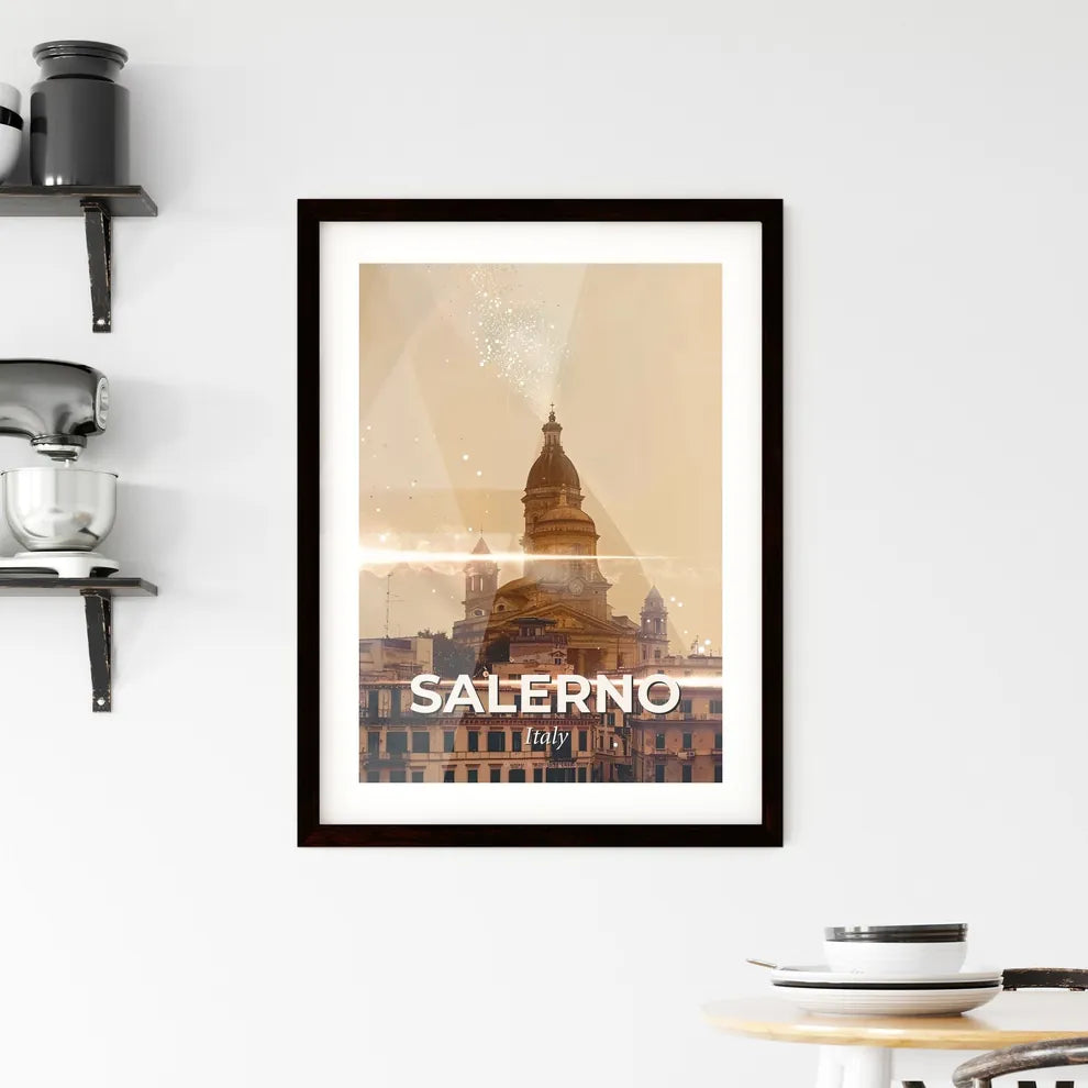 Salerno: Skyline Art with a Twist Framed Print