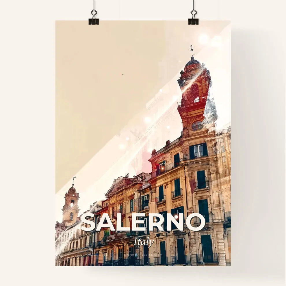 Salerno City Skyline Composite Poster Art Poster