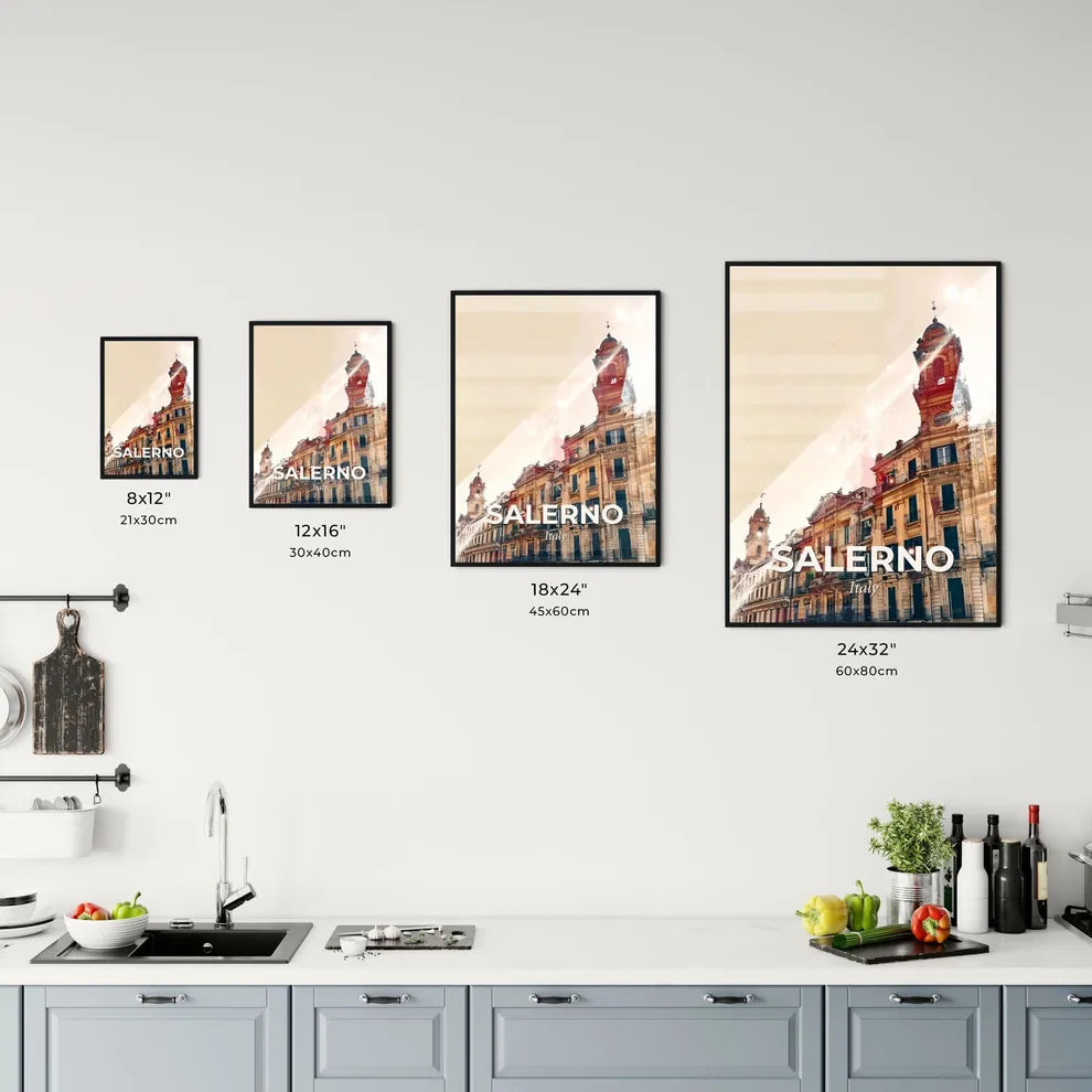 Salerno City Skyline Composite Poster Art Office Art