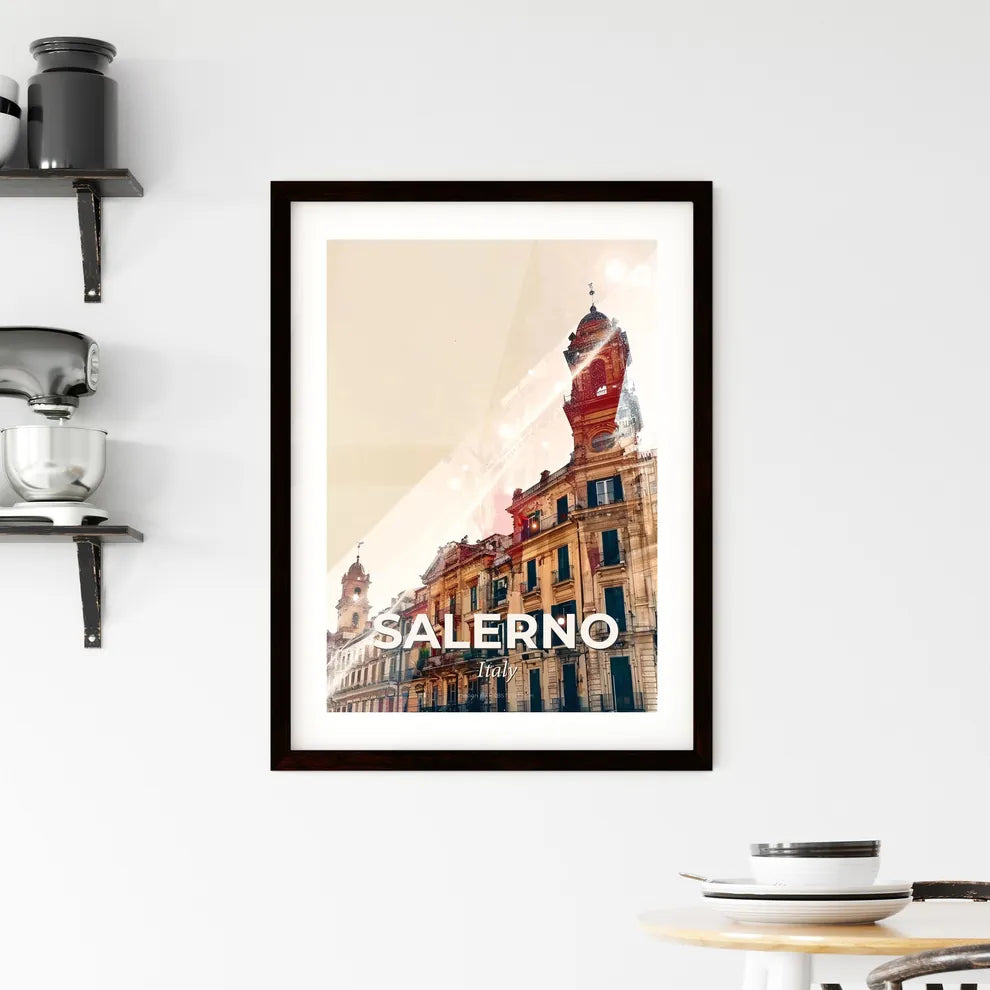 Salerno City Skyline Composite Poster Art Framed Print
