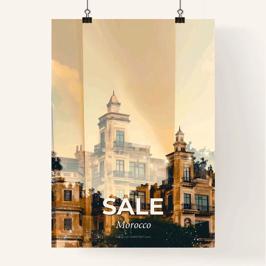 Sale, Morocco: Iconic Skyline in Double Exposure Poster