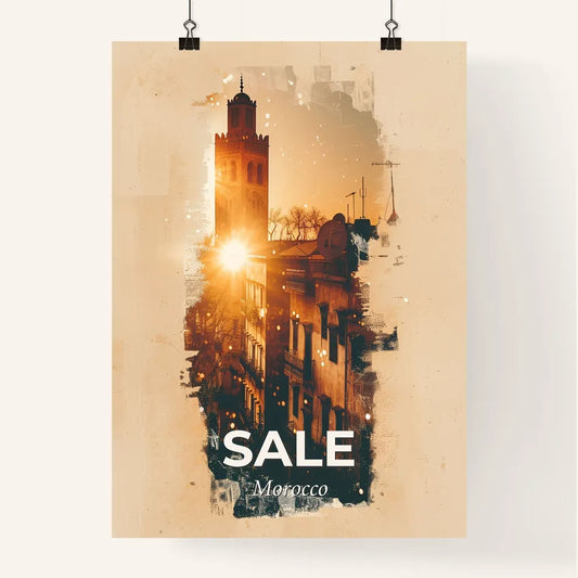 Sale, Morocco Skyline Double Exposure Poster
