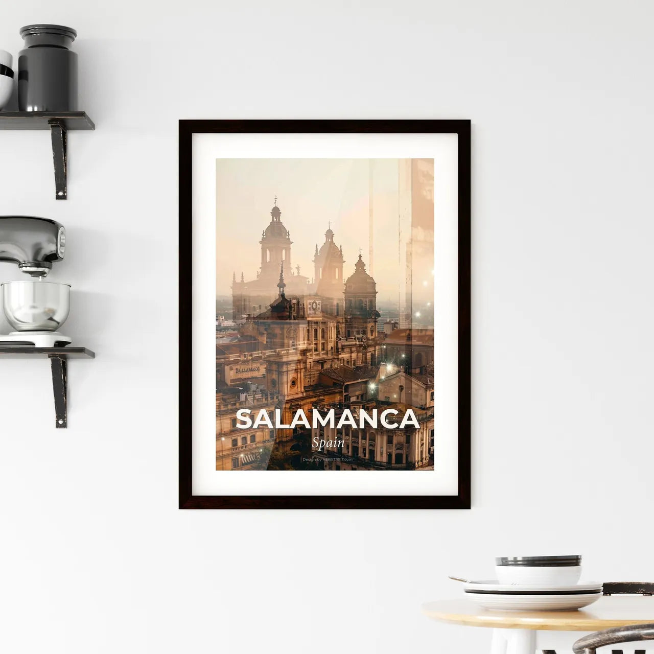 Salamanca: Skyline Cityscape Composite Poster Art Framed Print