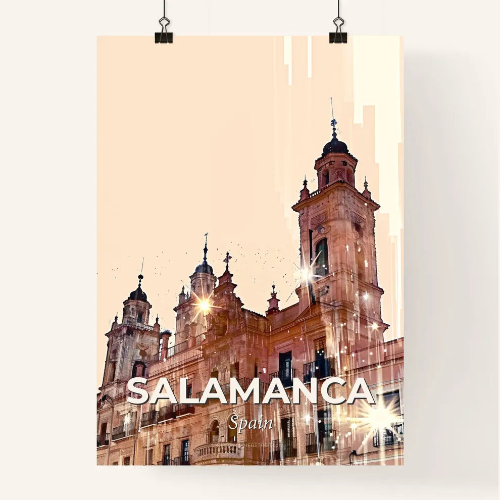 Salamanca Skyline Double Exposure City Icons Poster Poster