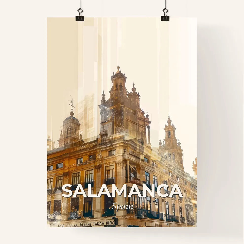 Salamanca Skyline Double Exposure Composite Art Poster