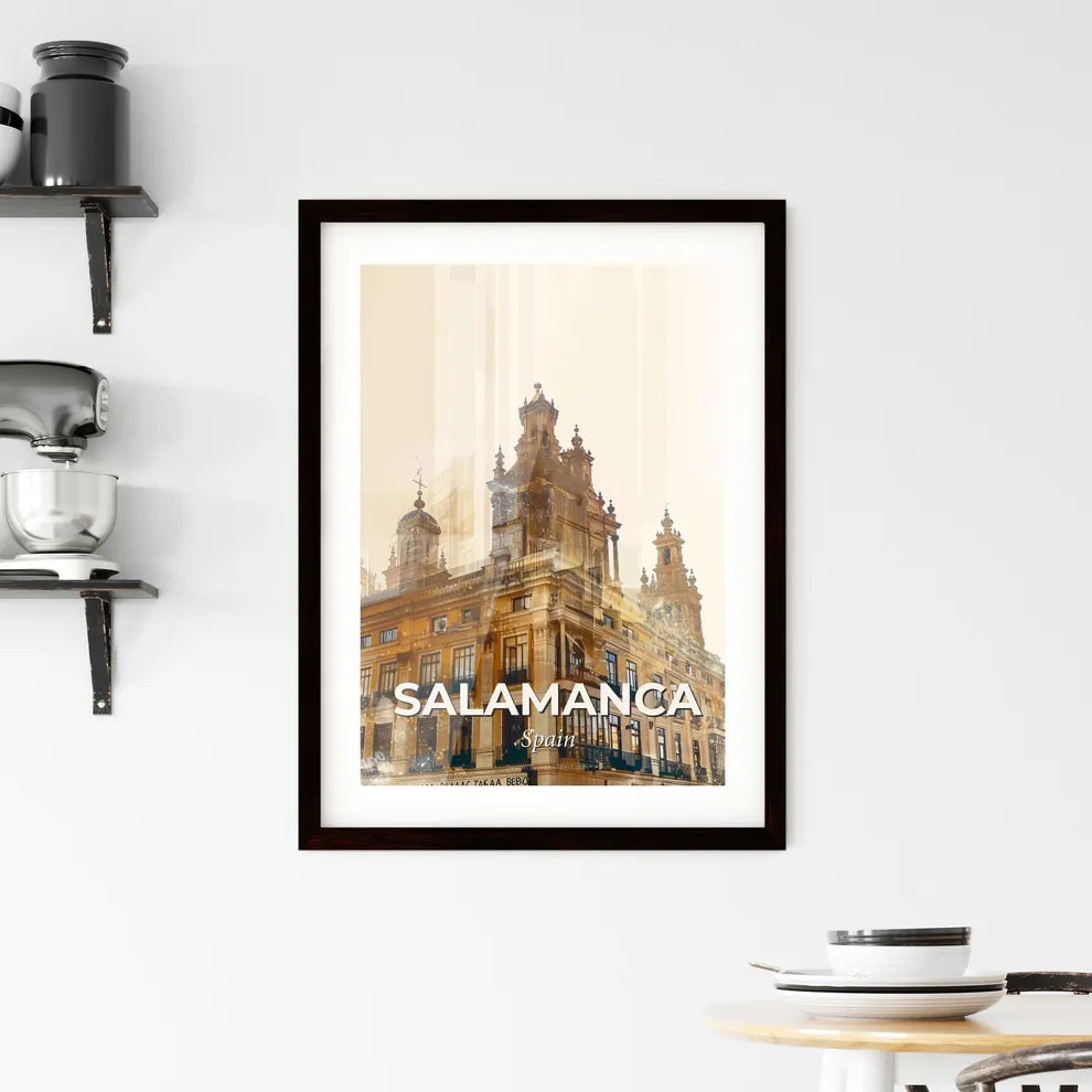 Salamanca Skyline Double Exposure Composite Art Framed Print