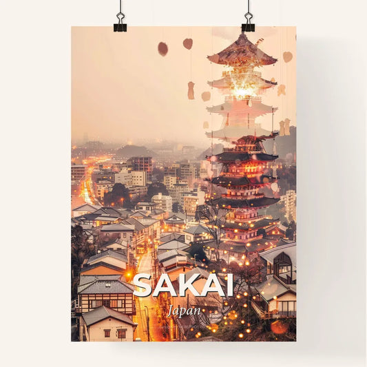 Sakai Skyline Double Exposure Bright Art Poster Poster
