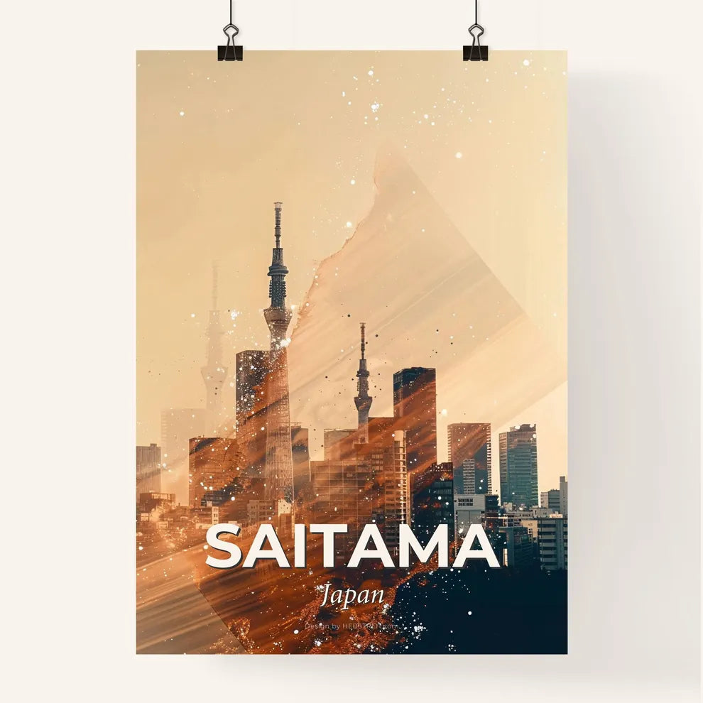 Saitama: Double Exposure Skyline Art Poster
