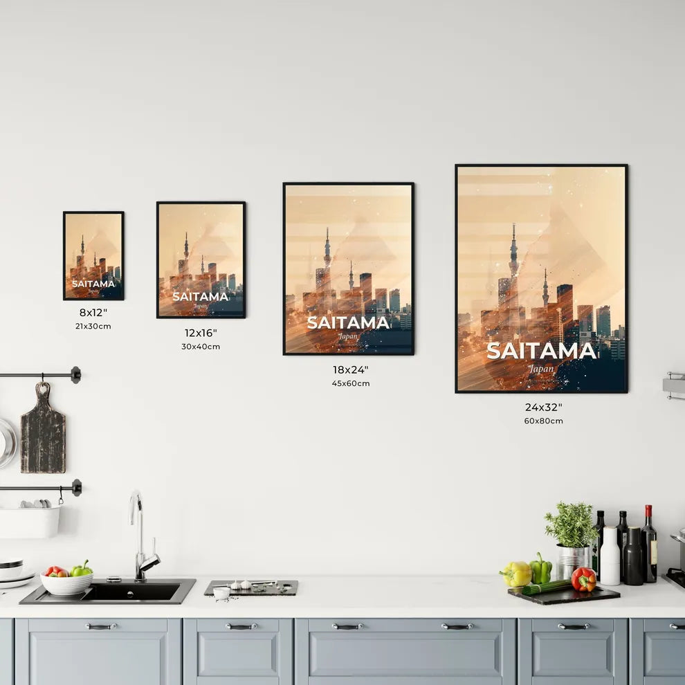 Saitama: Double Exposure Skyline Art Office Art