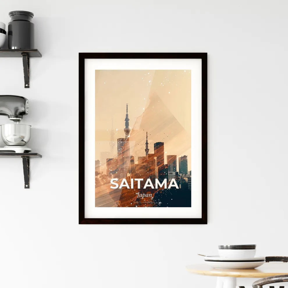 Saitama: Double Exposure Skyline Art Framed Print
