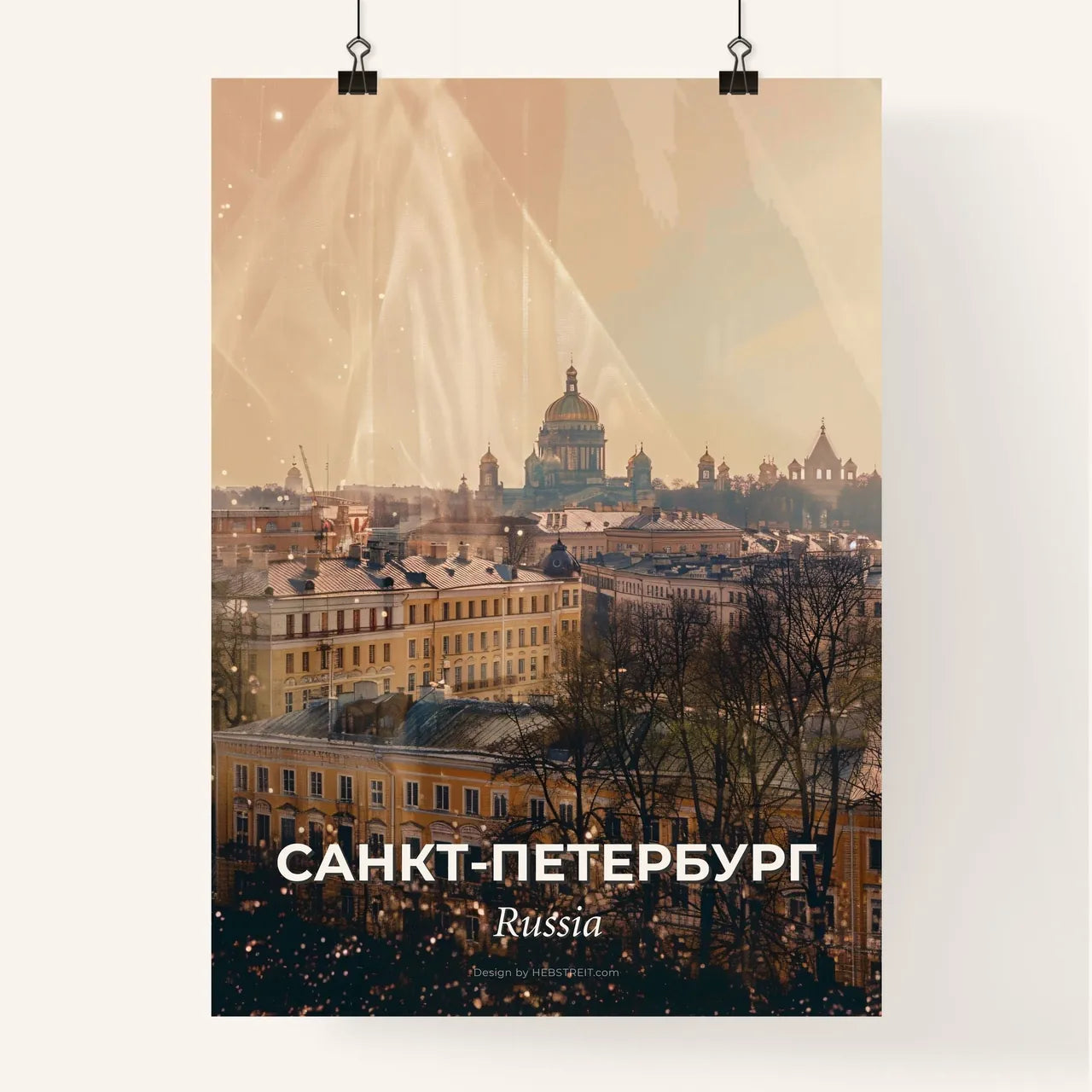 Saint Petersburg Skyline Double Exposure Art Poster Poster