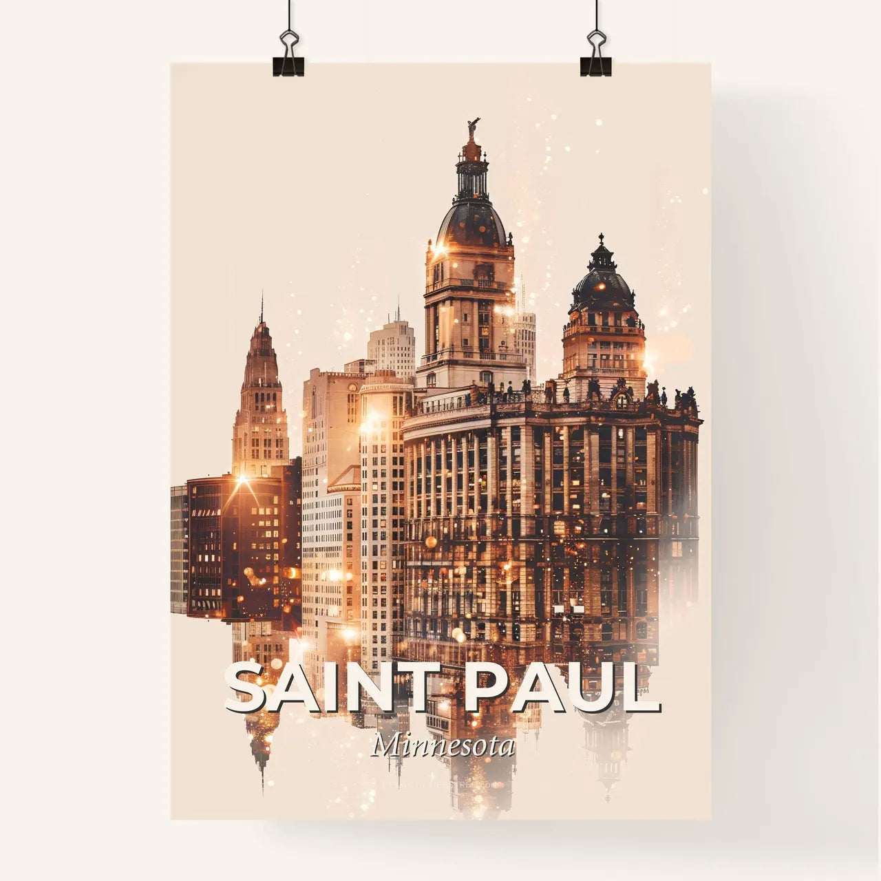 Saint Paul Cityscape Horizon Composite Art Poster Poster
