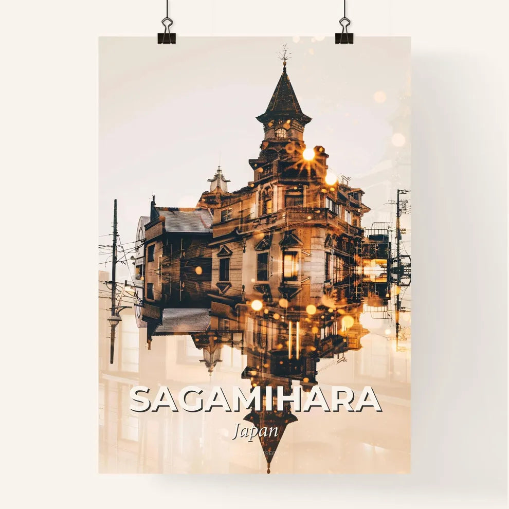 Sagamihara skyline landmark poster design artwork Poster
