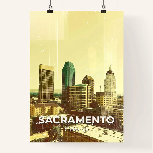 Sacramento Skyline Dreamy Cityscape Poster Poster