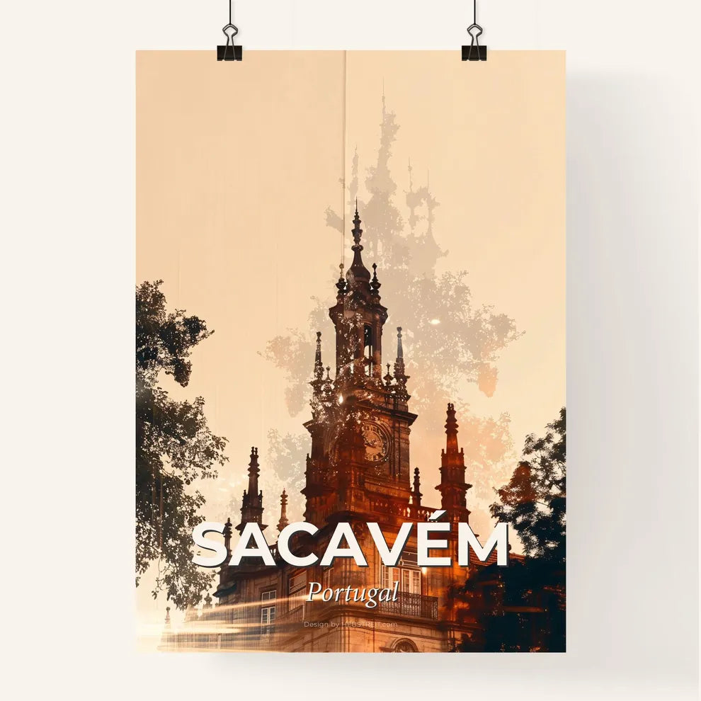 Sacavém Double Exposure Skyline Art Poster Poster