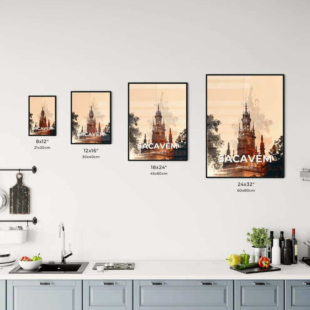 Sacavém Double Exposure Skyline Art Poster Office Art