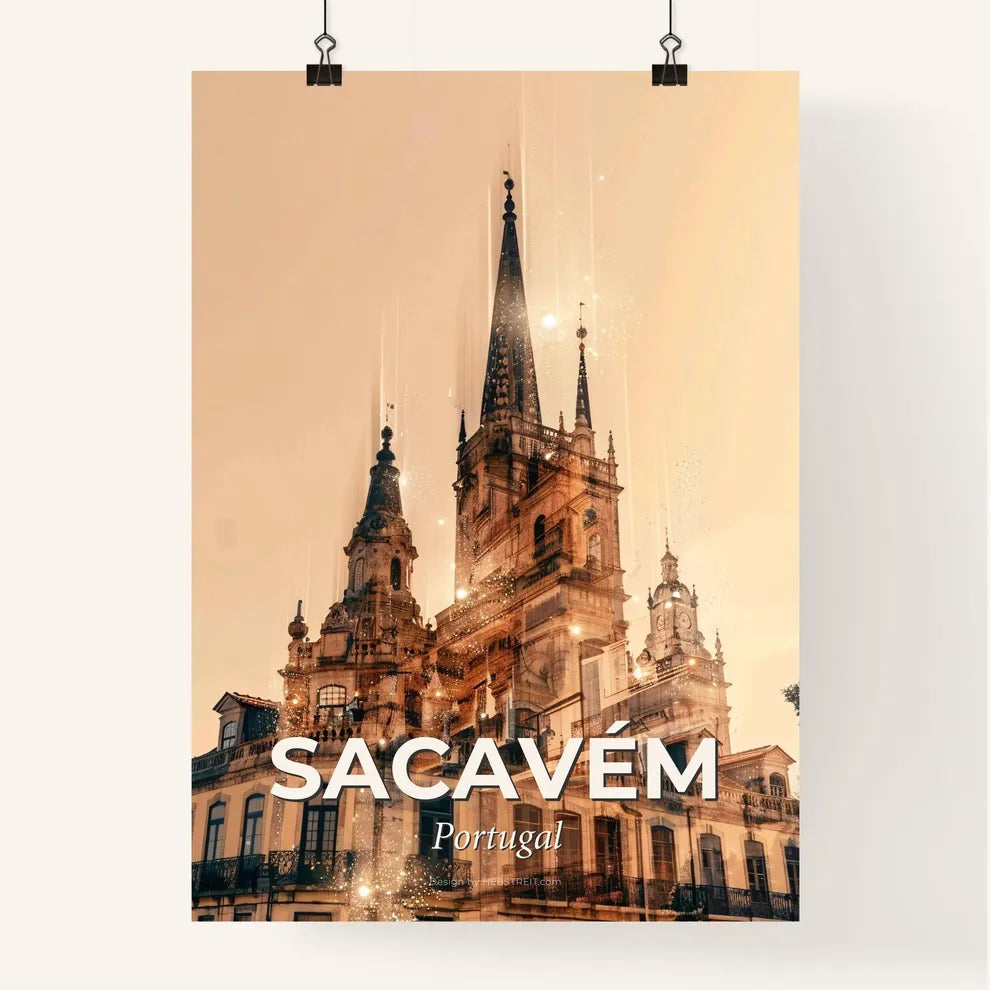 Sacavém City Skyline Silhouette Iconic Architecture Poster Poster