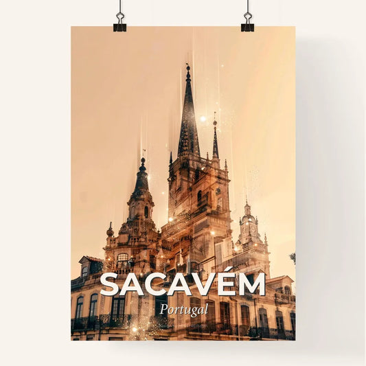 Sacavém City Skyline Silhouette Iconic Architecture Poster Poster