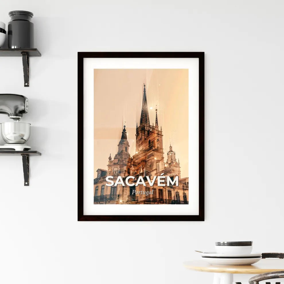 Sacavém City Skyline Silhouette Iconic Architecture Poster Framed Print