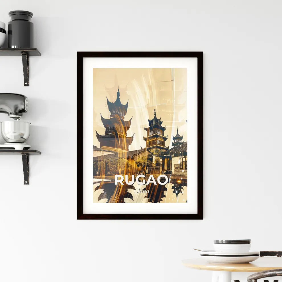 Rugao Skyline Art: Double Exposure Charm Framed Print