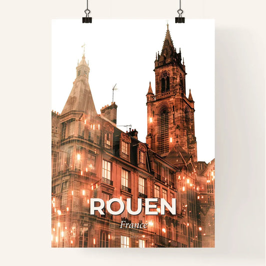 Rouen Urban Scenery Silhouette Poster Art Poster