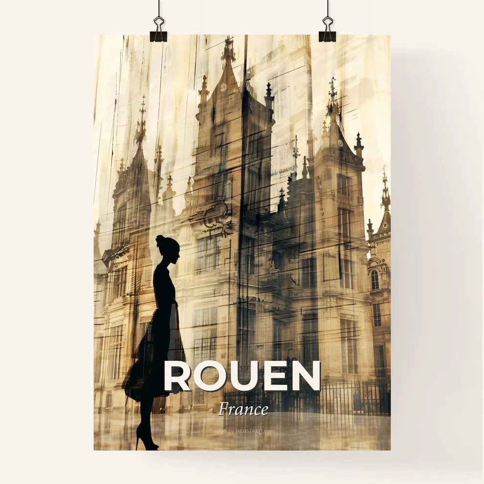 Rouen Cityscape Impressionistic Poster Art Poster