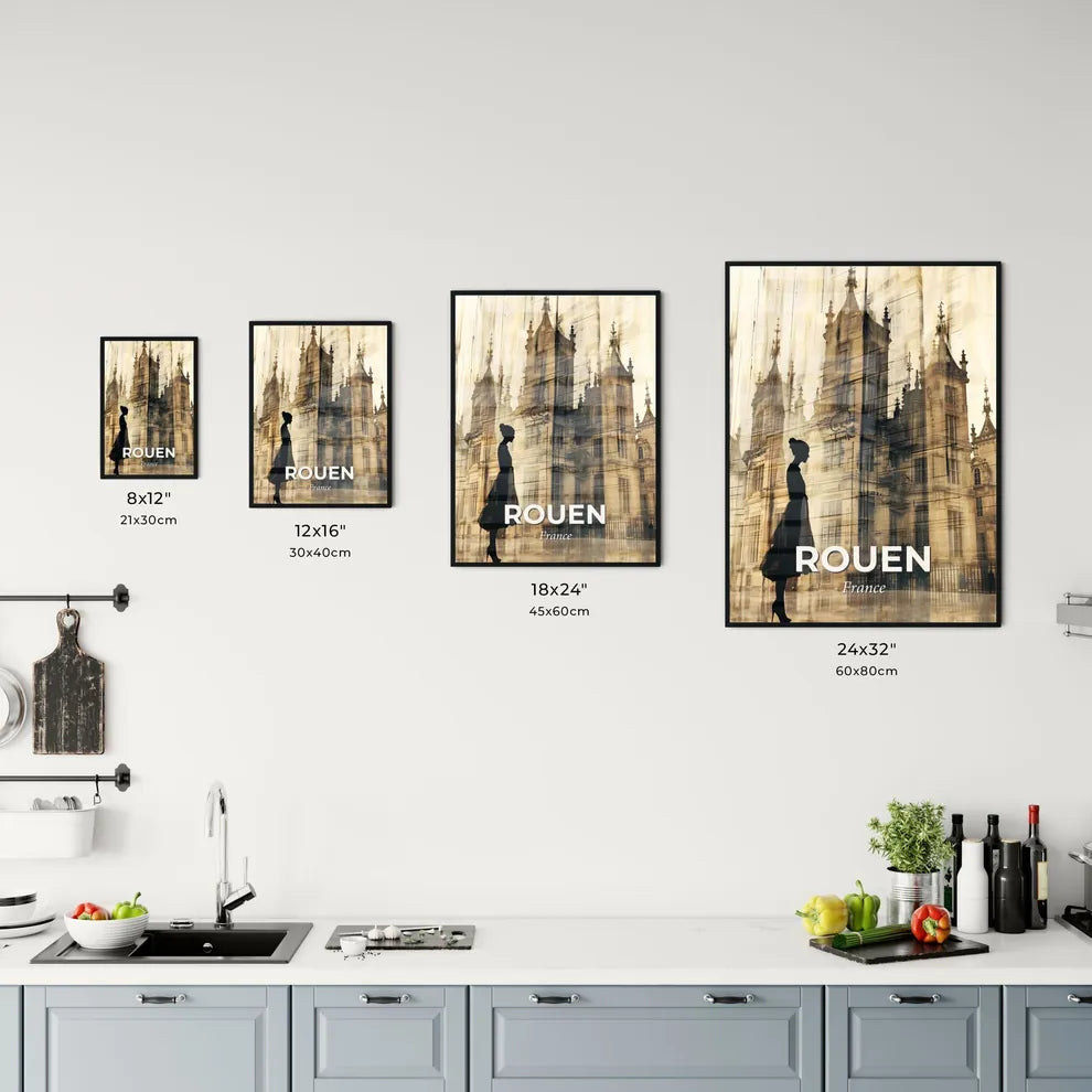 Rouen Cityscape Impressionistic Poster Art Office Art
