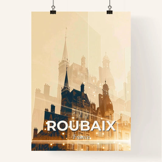 Roubaix France Skyline City Poster Poster