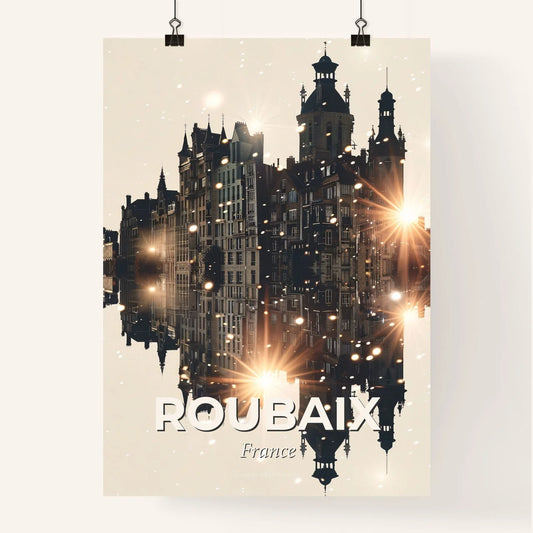 Roubaix Skyline Silhouette Cityscape Poster Poster