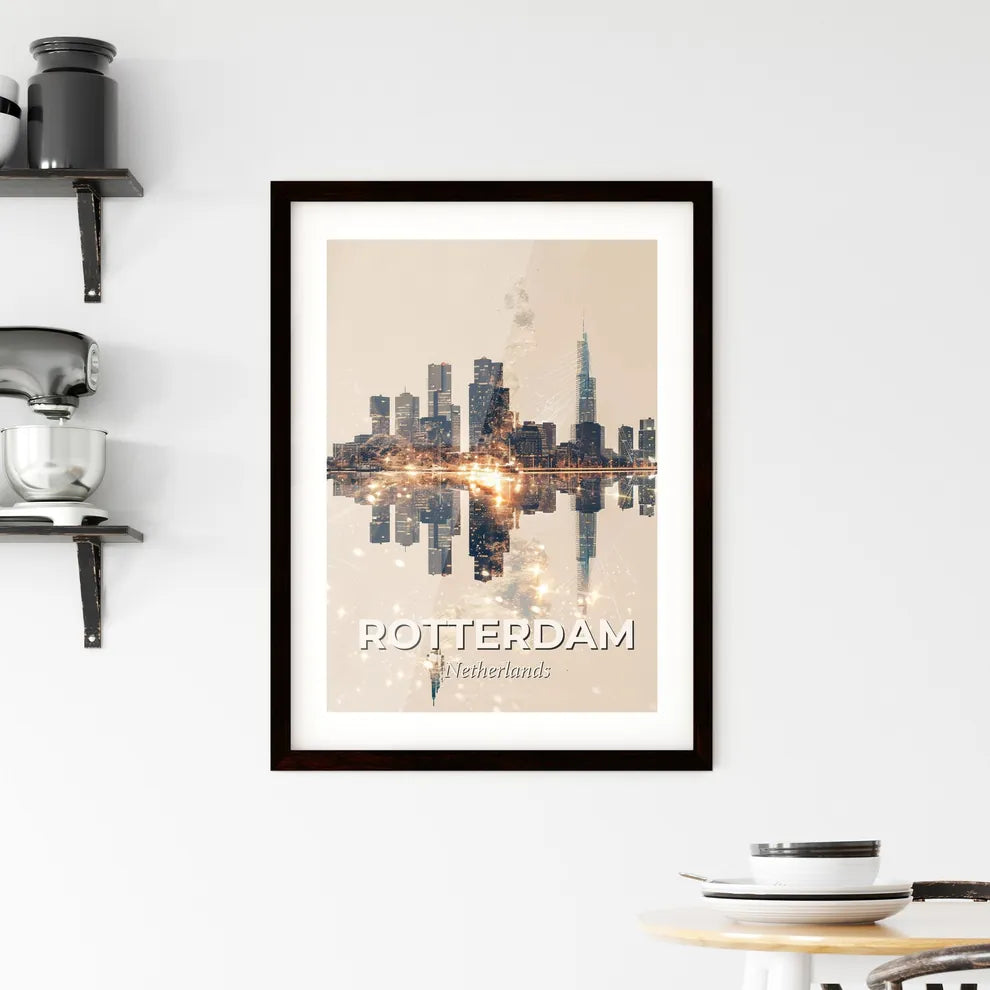 Rotterdam Skyline Composite Art Poster Framed Print