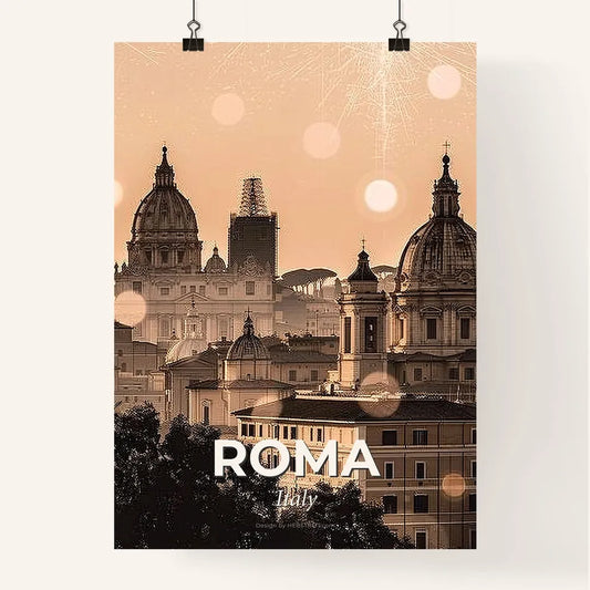 Rome Skyline Double Exposure Art Cityscape Poster Poster