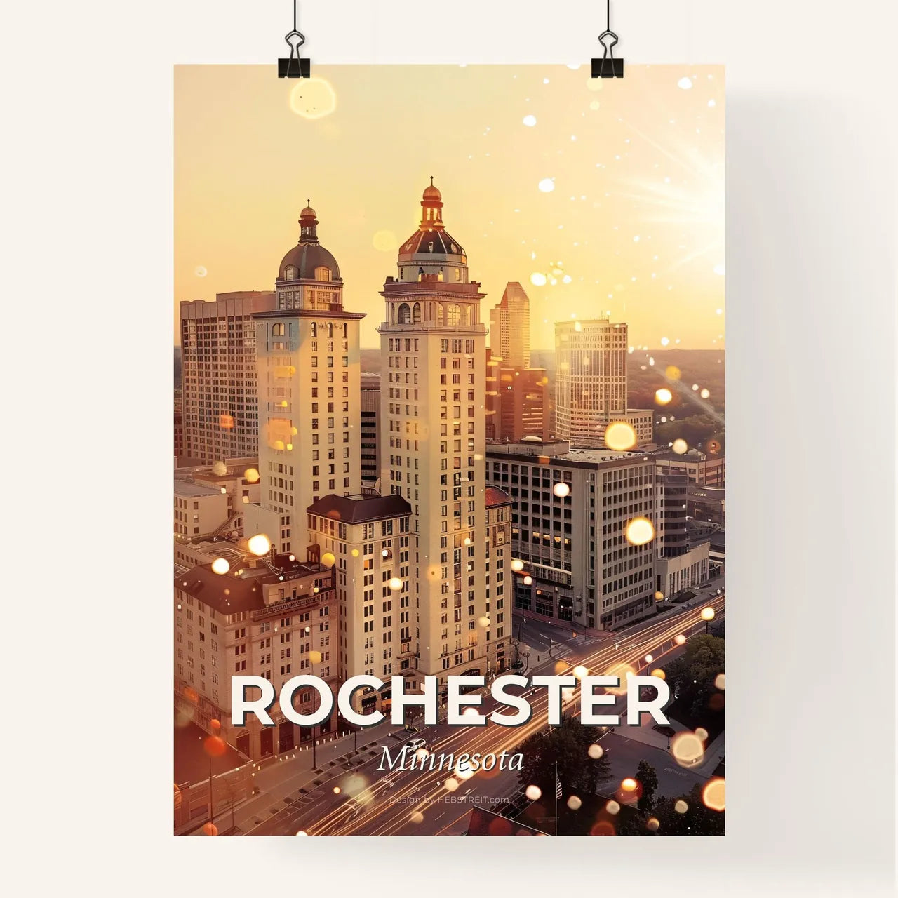Rochester, Minnesota: City Skyline Composite Poster