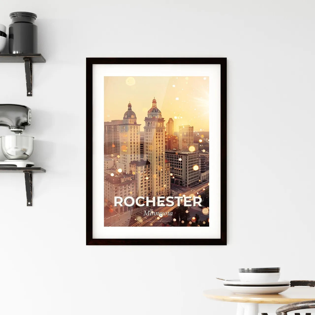 Rochester, Minnesota: City Skyline Composite Framed Print