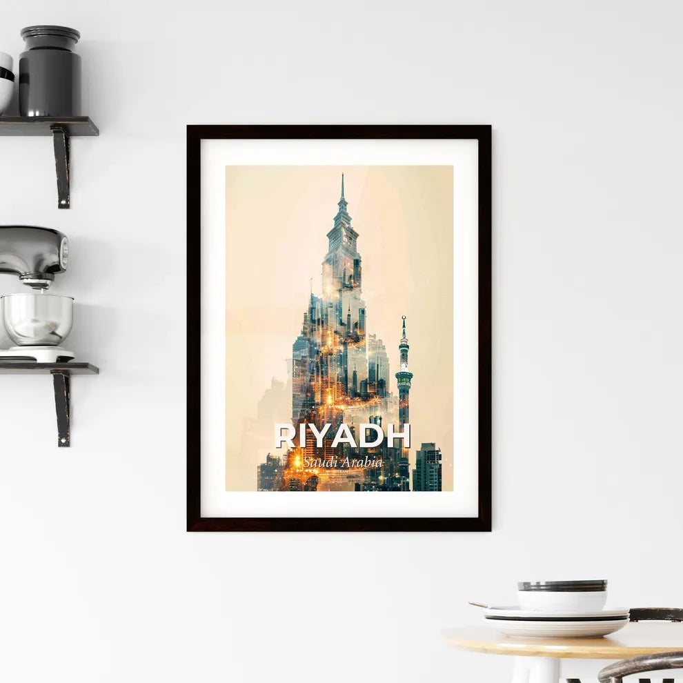 Riyadh Composite Art Skyline Poster Framed Print