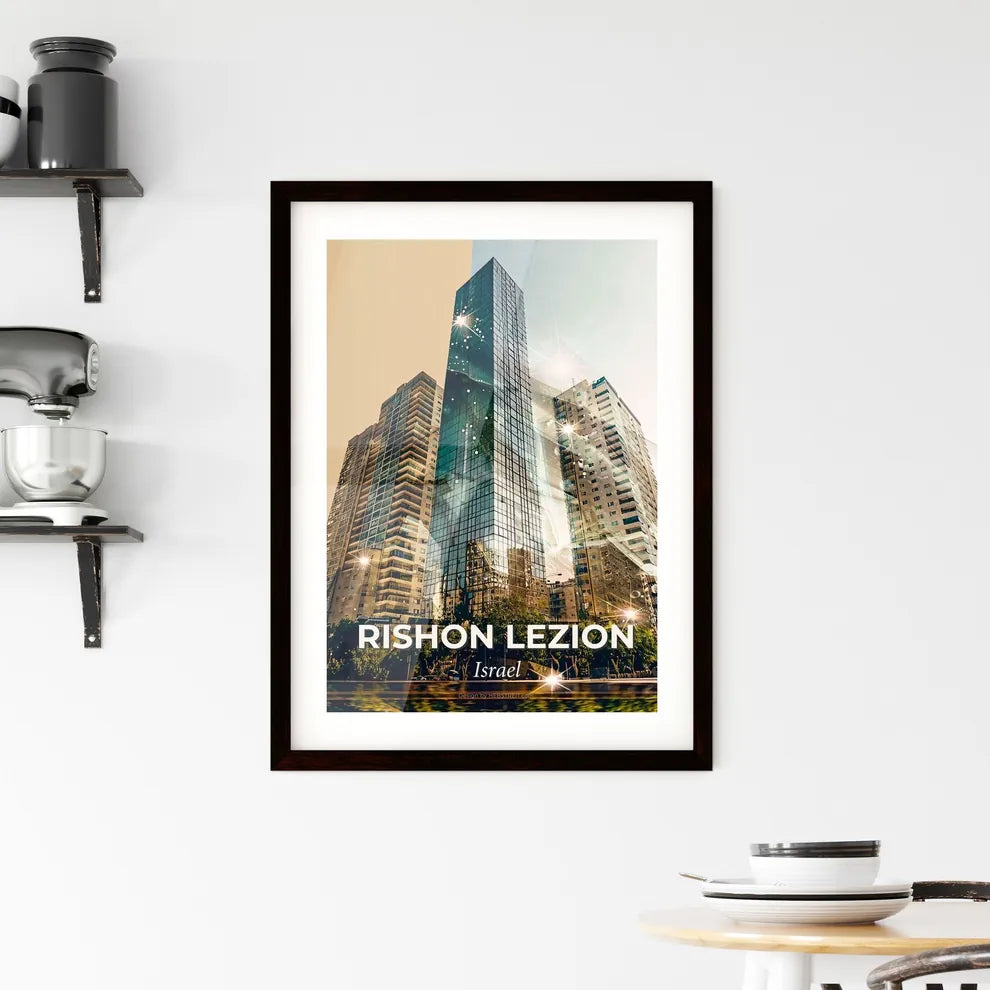 Rishon LeZion Skyline Panorama Poster Art Print Framed Print