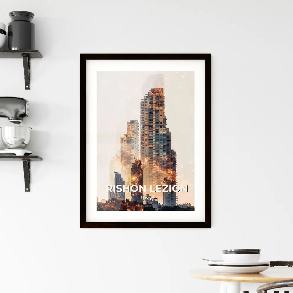 Rishon LeZion Skyline Composite Art Framed Print