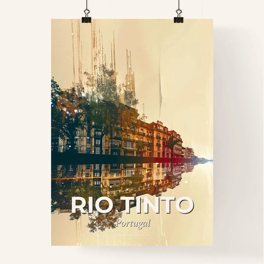 Rio Tinto City: Double Exposure Art Skyline Poster