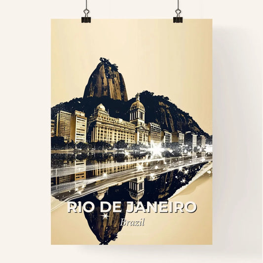 Rio de Janeiro Icons Twinkling City Lights Poster Poster