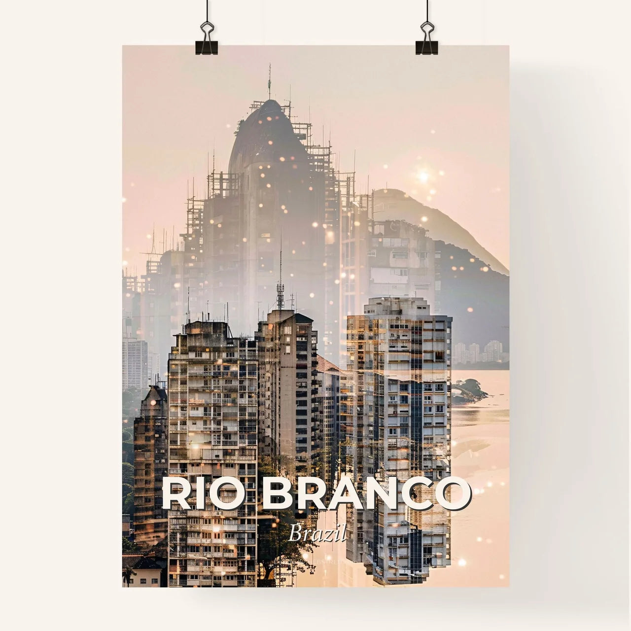 Rio Branco City Skyline Composite Art Poster Poster
