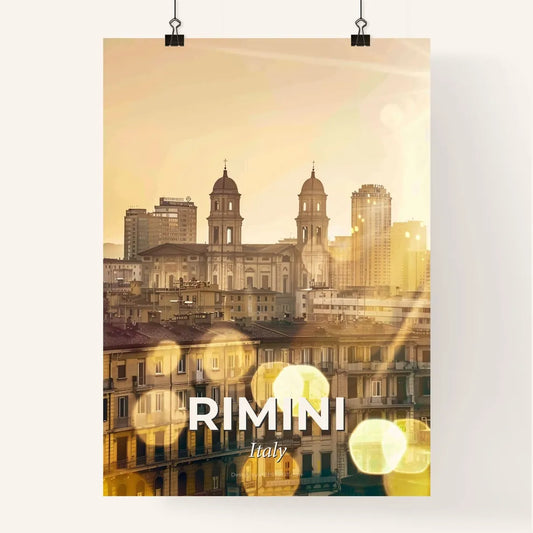 Rimini City Sunset Sparkles Poster Art Poster