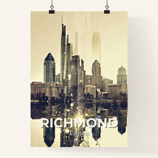 Richmond Skyline Double Exposure Art Poster Poster