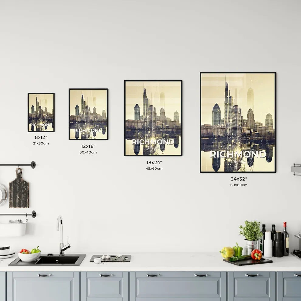 Richmond Skyline Double Exposure Art Poster Office Art