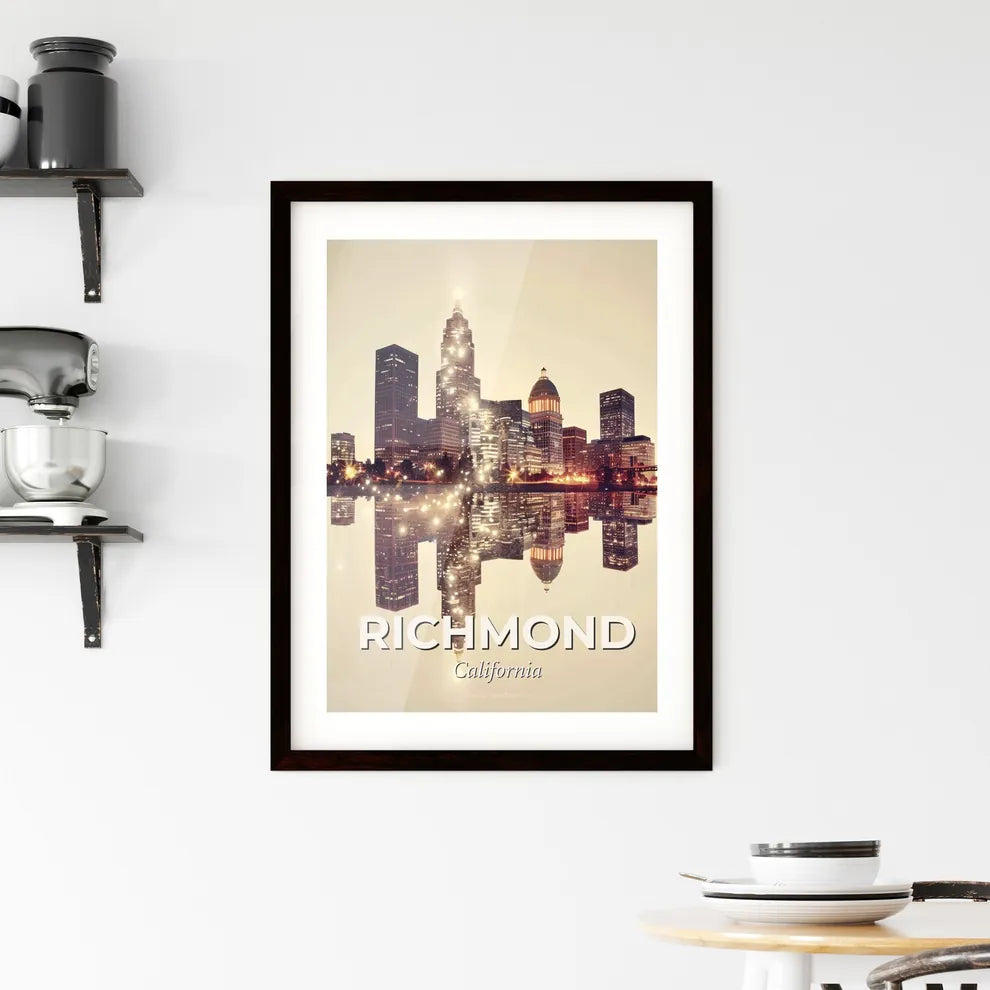 San Francisco Bay Area Poster Art With Richmond Architecture Framed Print