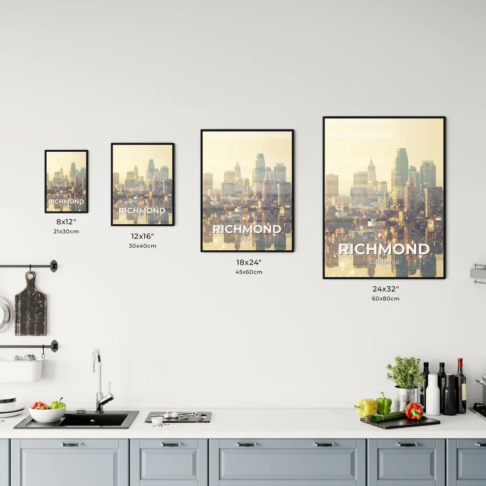 Richmond City Skyline Composite Art Poster Office Art