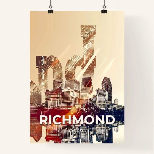 Richmond Skyline Art Deco Poster Poster