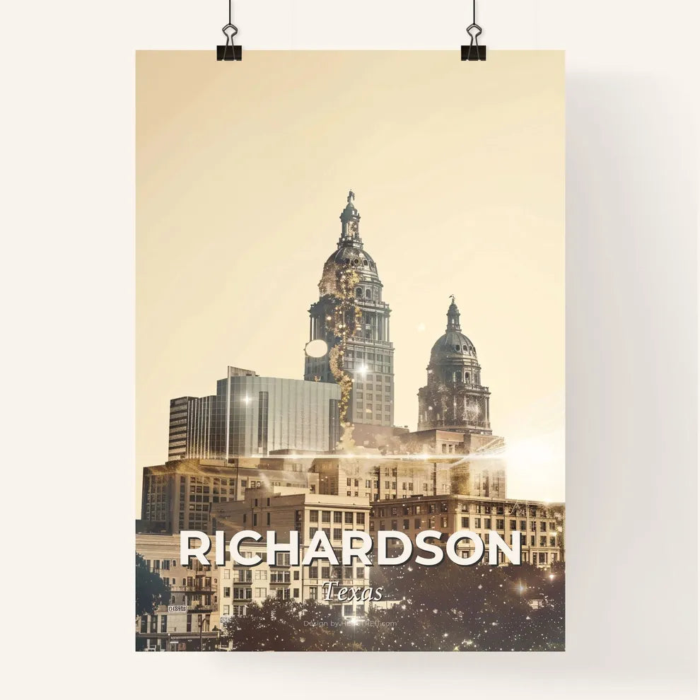 Richardson Skyline Iconography Double Exposure Poster Poster